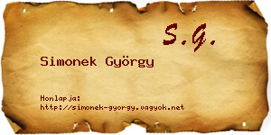 Simonek György névjegykártya