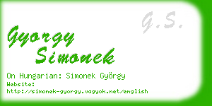 gyorgy simonek business card