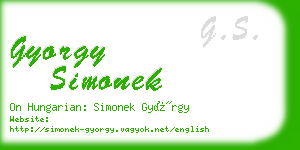 gyorgy simonek business card